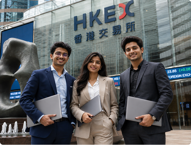 Students standing outside HKEX